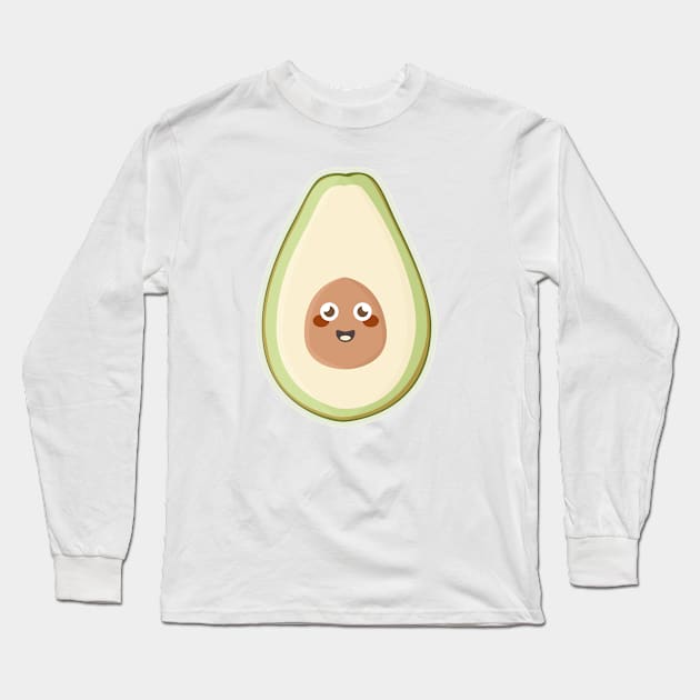 Kawaii Avocado Long Sleeve T-Shirt by KawaiiNir